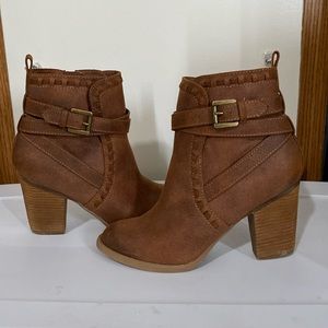 Brown heeled boots